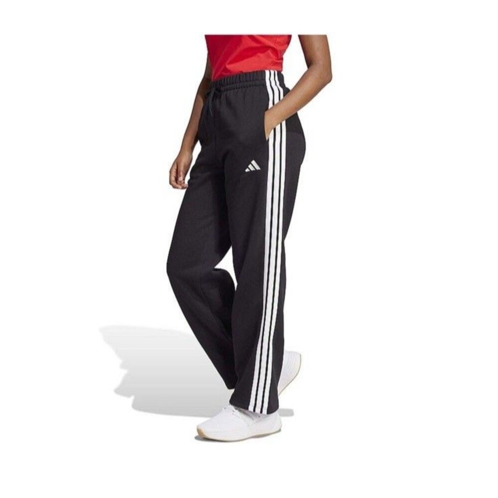 Adidas Women’s Track Pants XS Black 3 Stripe Logo Athletic Zip Ankle